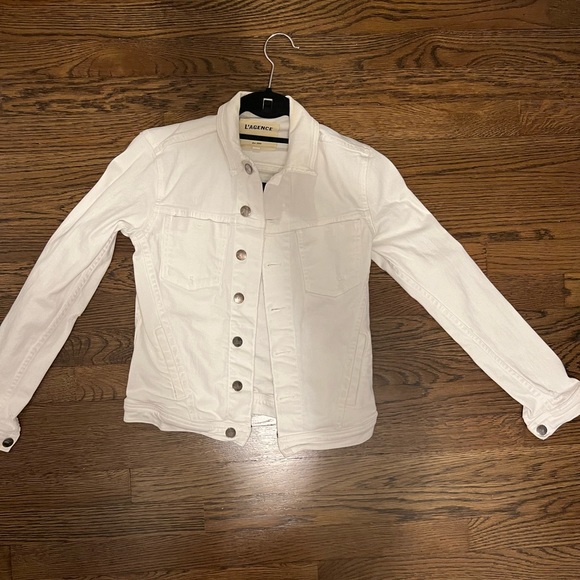 L'AGENCE Jackets & Blazers - L’Agence White Denim Jacket